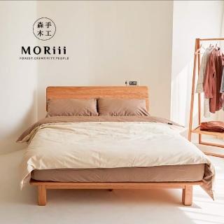 【MORiii 森手木工】微風 單人加大3.5尺紅橡木實木床架