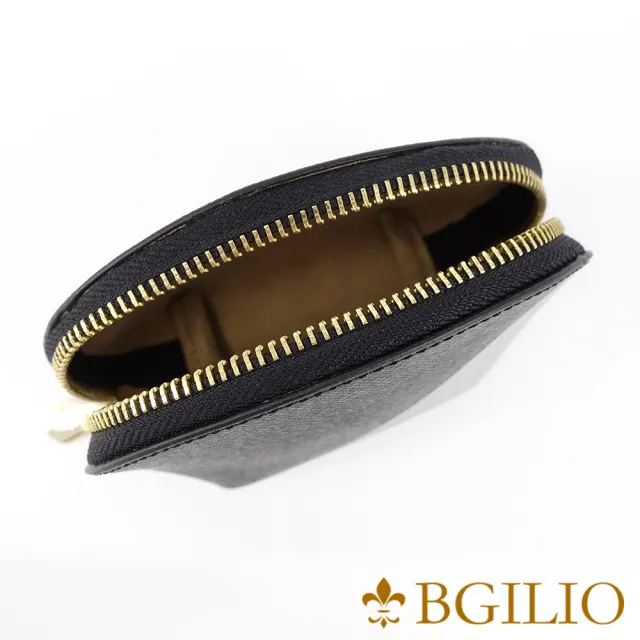 【Bgilio】十字紋牛皮優雅貝殼零錢包/化妝包-2色-中(1943.302)