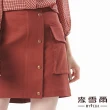 【MYVEGA 麥雪爾】棉質口袋造型鈕扣裝飾短裙-磚