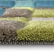 【山德力】ESPRIT羊毛地毯-繽紛綠格 70X140CM(客廳 書房 腳踏墊 床邊毯)