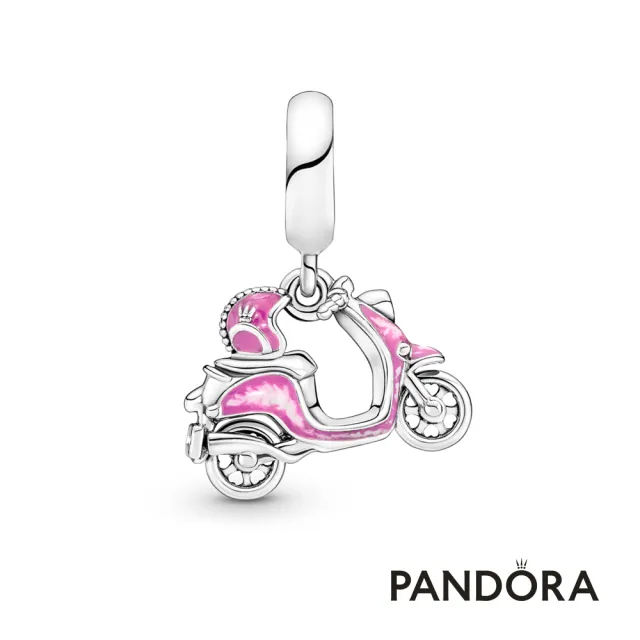 【Pandora官方直營】粉紅摩托車吊飾