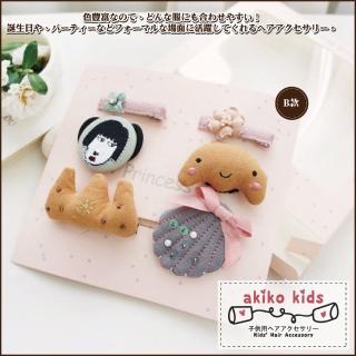 【Akiko Sakai】日本童趣布偶造型兒童髮夾髮圈6件組 -B款(生日 送禮 禮物)