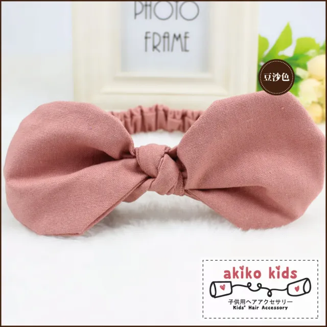 【Akiko Sakai】可愛蝴蝶結造型棉麻布料0.5-2歲寶寶髮帶(生日 送禮 禮物)