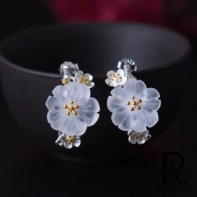 【RJNewYork】冷冽梅花中國風唯美水晶耳環(2色可選)