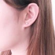 【ART64】3mm圓形包鑲耳環 單鑽耳針(925純銀耳環)