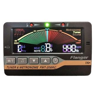 【Flanger】FMT-206RC全綵三合一調音器 -調音/節拍/拾音/全綵大面板LED/附4號電池x2