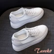 【Taroko】網面真皮內增高厚底休閒小白鞋(2色)