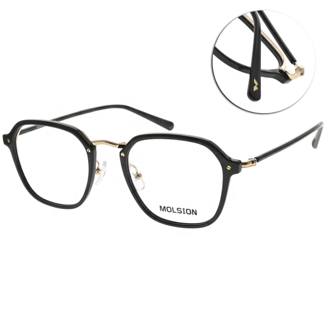 【MOLSION 陌森】光學眼鏡 肖戰配戴款 時尚鏡(黑-金 #MJ6119 B10)