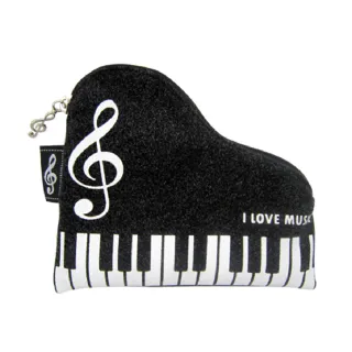 【KM MUSIC】鋼琴造型絨布小零錢袋 零錢包(鋼琴造型 零錢袋 零錢包 音符)