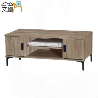 【文創集】艾凱 灰橡4尺二門電視櫃
