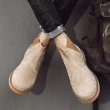 【ANSEL】真皮短靴/真皮復古拼接時尚經典切爾西短靴-男鞋(米)