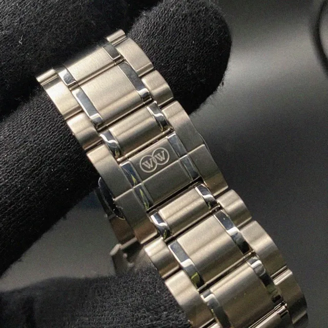 WAKMANN威克曼男錶型號WA00009(黑色錶面百事可樂錶殼銀色精鋼錶帶款)