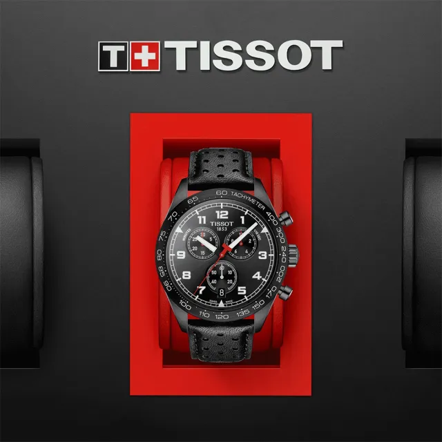 【TISSOT 天梭 官方授權】T-Sport系列 PRS 516 三眼計時手錶-45mm 禮物(T1316173605200)