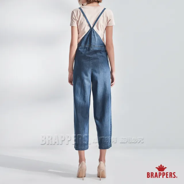 【BRAPPERS】女款 Boy friend系列-簡約休閒天絲棉吊帶寬褲(深藍)