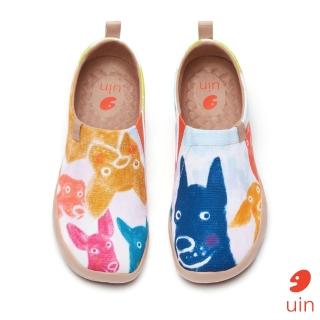【uin】西班牙原創設計 女鞋 蠟筆小狗彩繪休閒鞋W1010038(彩繪)