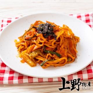 【上野物產】48包 韓式辣醬 豬肉炒麵(300g±10%/麵體+醬包/包/鐵板麵/義大利麵/)