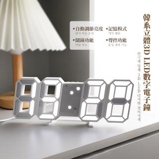 【居家擺設】韓系立體3D LED數字電子鐘(大數字 鬧鐘 溫度計 日曆 數字鐘 壁掛鐘 立體時鐘 禮物)