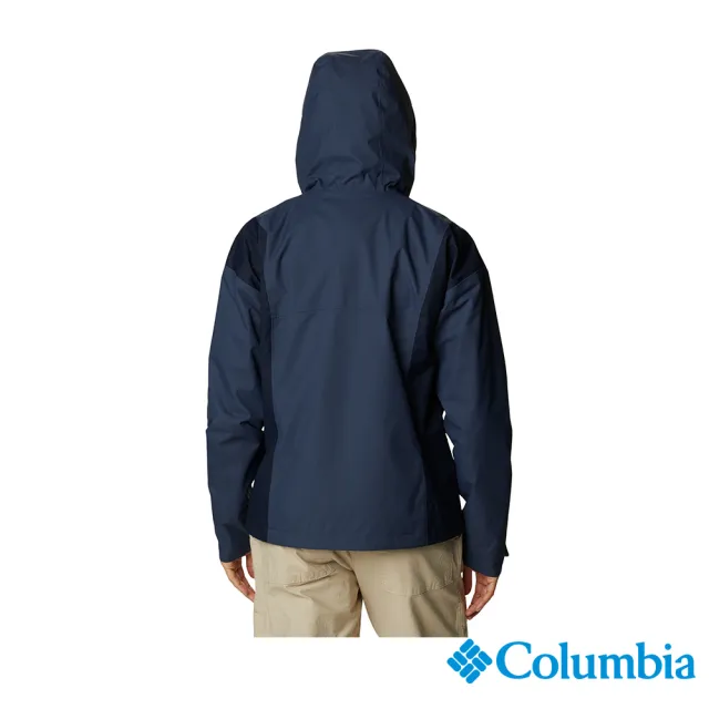 【Columbia 哥倫比亞 官方旗艦】女款-Omni-TECH防水外套-深藍(UWR14300NY  / 2022年春夏商品)