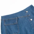 【OUWEY 歐薇】俏麗甜心側排扣造型牛仔褲裙3222068050(藍)