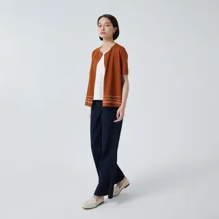 【giordano ladies】22SS_簡約波浪紋針織外套(橘紅色)