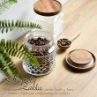 【Homely Zakka】木蓋浮雕玻璃密封罐/儲物罐/廚房收納罐_2款一組(密封罐 儲物罐 收納罐)