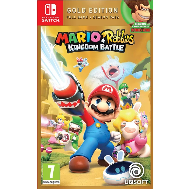 【Nintendo 任天堂】NS Switch 瑪利歐 ＋ 瘋狂兔子 王國之戰 黃金版 Mario+Rabbids Gold(中英文歐版)