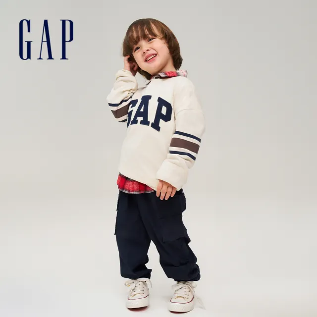 【GAP】男幼童裝 Logo純棉圓領長袖T恤-多色可選(784980)