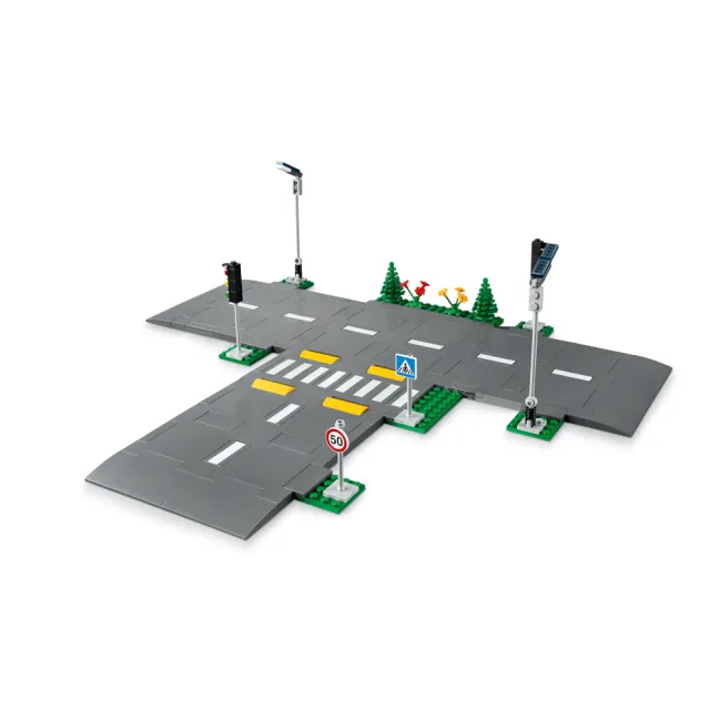 【LEGO 樂高】城市系列 60304 道路底板(斑馬線 道路底板 DIY積木)