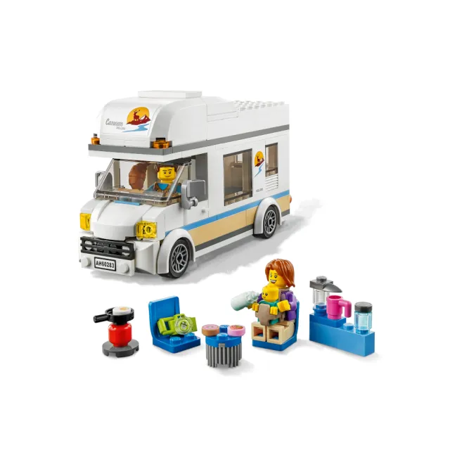 【LEGO 樂高】城市系列 60283 假期露營車(露營車 角色扮演 DIY積木)