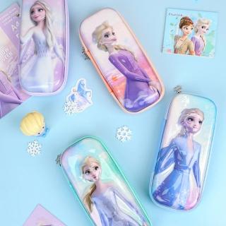 【Disney 迪士尼】冰雪奇緣系列3D立體繽紛色彩大容量硬殼筆袋鉛筆盒
