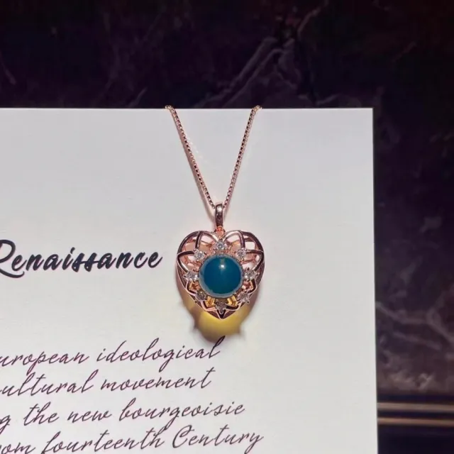 【勝弘珠寶】多明尼加藍珀浪漫心動項鍊