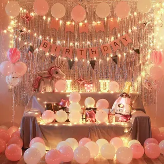 【阿米氣球派對】可愛獨角獸生日氣球套餐組(氣球 生日氣球 生日佈置)