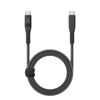 【Energea】Flow USB-C to USB-C 數位顯示快充傳輸線 1.5m-黑
