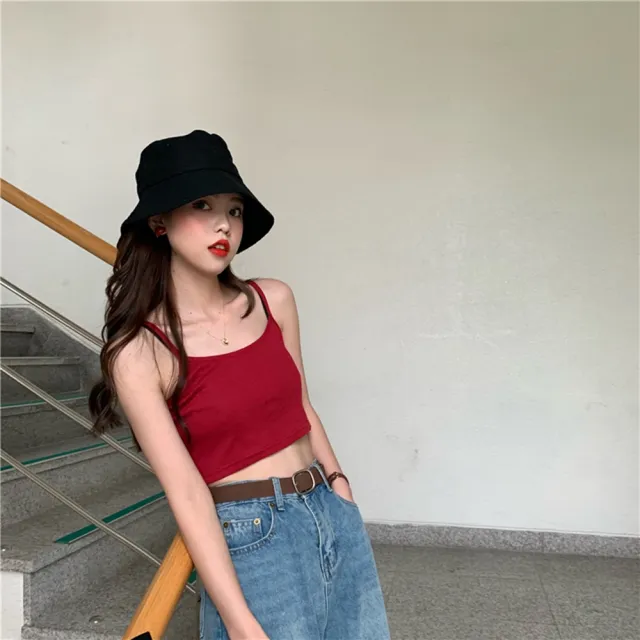 【D.studio】韓版設計感網紅短版內搭背心V108(上衣 小可愛 女裝 百搭素色 必備款 衣服)