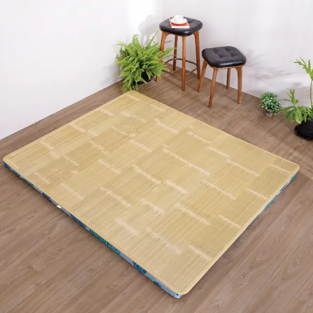 【Hokun】綠竹雙效三折床墊(雙人5x6尺)