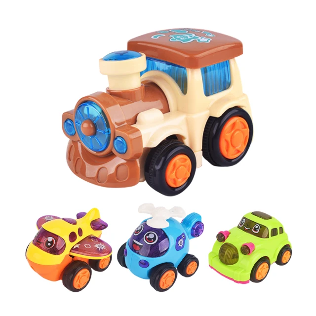 【JoyNa】兒童玩具車 4組入慣性玩具車 寶寶玩具(小火車/小飛機/直升機/小汽車/滑行車/迴力車)
