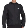 【adidas 愛迪達】Run IT Jacket 女款 黑色 休閒 運動 拉鍊鑰匙袋 連帽 外套 HM4288