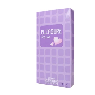 【Pleasure 樂趣】螺紋顆粒 3合1 無味保險套 12入/盒 情趣用品(保險套 安全套 衛生套)