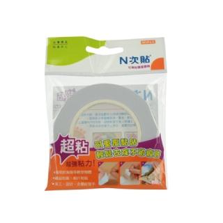 【N 次貼】64009 超黏可再貼雙面膠帶 25mmx12M 1捲/袋