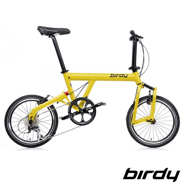 【Birdy】NewClassic 8速18吋鋁合金經典圓管摺疊腳踏車/小折-閃耀黃(圓管鳥 鳥車經典)