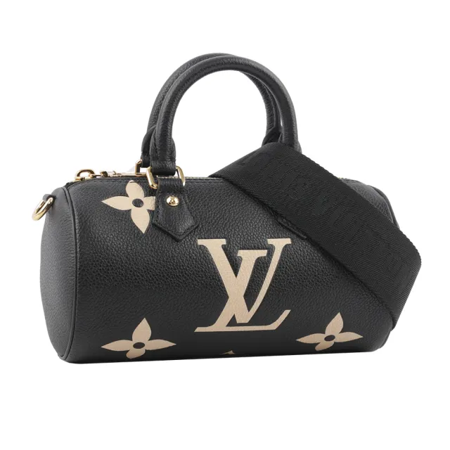 【Louis Vuitton 路易威登】Papillon BB Monogram 雙色牛皮迷你圓筒包(M45980)