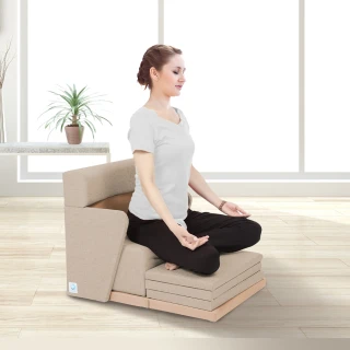 【心到位QUELEA】可調整冥想沙發 打坐椅 靜坐椅 禪坐椅 盤坐椅(MCH1-奶茶棕  靜心/冥想/打坐/禪修/盤坐)