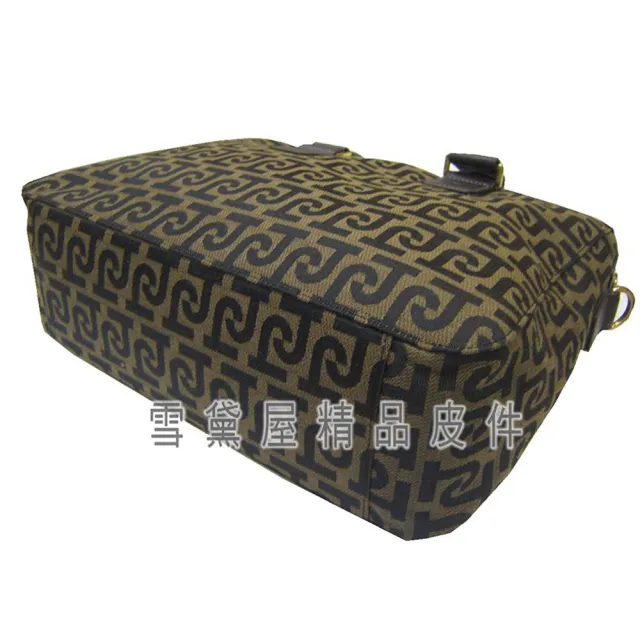 【SNOW.bagshop】雙11 真皮 公事包中容量可放A4資料夾進口防水緹花布+牛皮材質手提肩背斜側背附