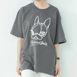 【CRYSTAL BALL 狗頭包】寬版 T-shirt-灰(狗頭包)