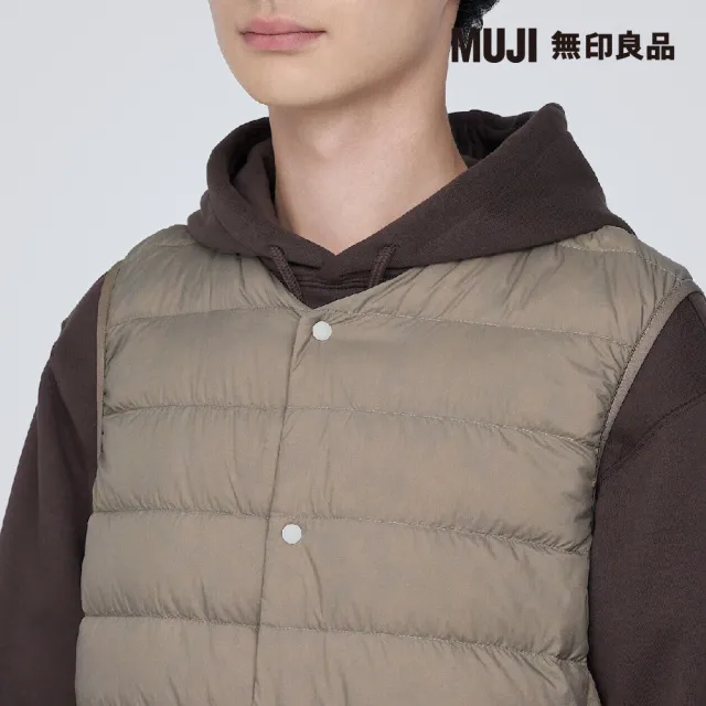 【MUJI 無印良品】男輕量羽絨抗靜電內裏無領背心(共4色)