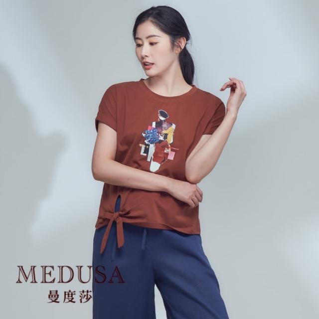 【MEDUSA 曼度莎】現貨-綁結裝飾解構派落肩T恤（M-XL）｜女上衣 休閒上衣 短袖上衣(105-74401)