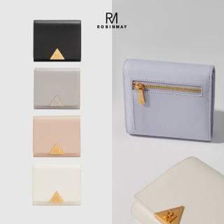 【ROBINMAY】水曜之地真皮短夾(壓扣封口/多色任選)