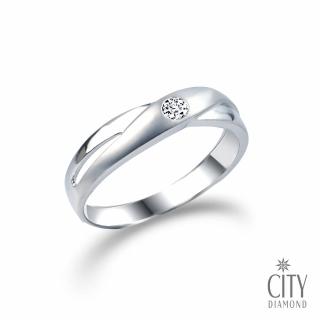 【City Diamond 引雅】『情定永恆』天然鑽石6分白K金戒指 男戒(永恆守護系列)