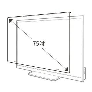 【gomojoo】75吋電視防撞保護鏡(背帶固定式 減少藍光 台灣製造)
