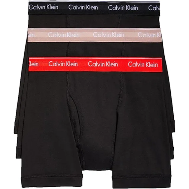 【Calvin Klein 凱文克萊】2023男經典棉質彩色褲頭色四角內著混搭3件組-網(預購)